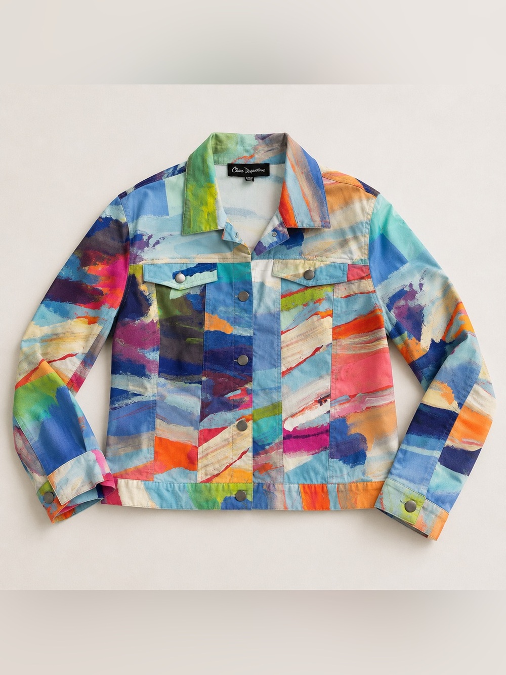 Claire Desjardins Getting Close Colorful Abstract Jacket L Wearable Art
